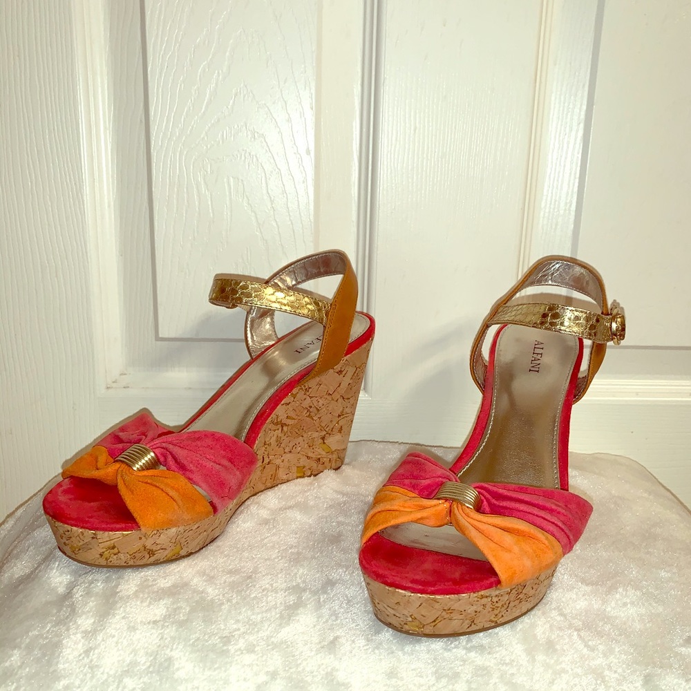 Alfani brand, pink and coral suede sandal